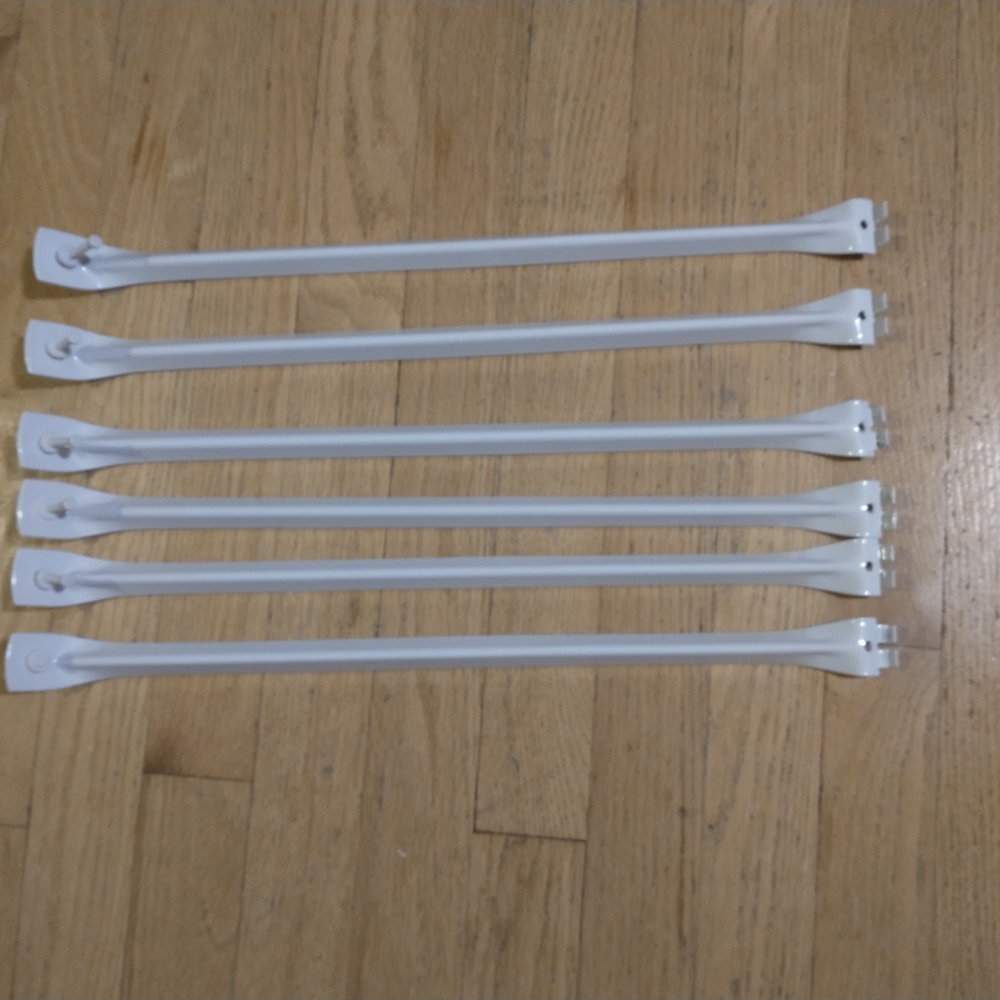 White Closet Shelf Support Bars - Pack of 6